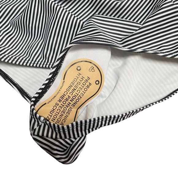 Swimsuit Verano Playa Small Black White striped Bikini High Waist With Tags - Picture 2 of 6